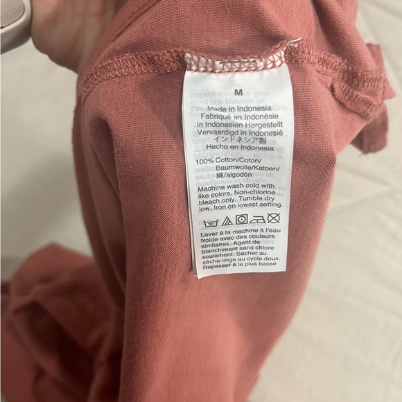 Madewell Women’s Casual V-neck T-shirt Mini Dress Coral Size Medium - Picture 4 of 4